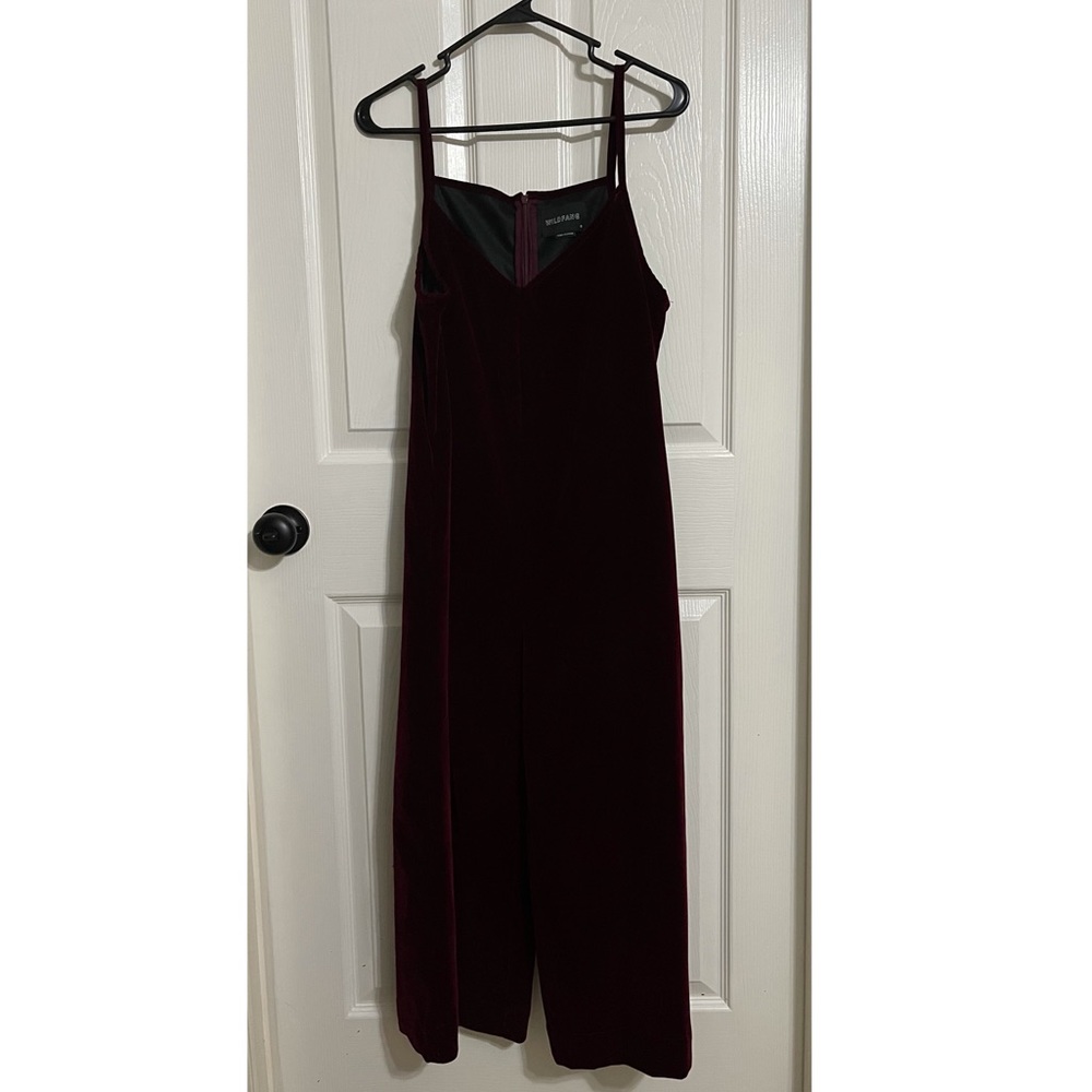 Wild Fang maroon velvet jumpsuit, size L